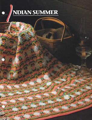 Annie's Crochet Afghan INDIAN SUMMER AFGHAN & RUG Pattern Leaflet-image