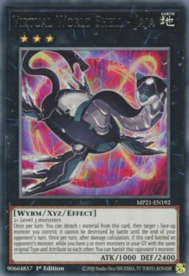 YGO-3x-Near Mint-Virtual World Shell - Jaja - MP21-EN192 - Rare - 1st Edition-20-image