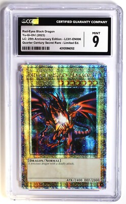 Yu-Gi-Oh TCG Red-Eyes Black Dragon  LC01-EN006 Quarter Century Secret Rare CGC 9-image