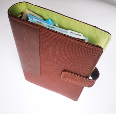 Piquadro Leather Synthetic Agenda Organizer Planner Cover Brown Medium Italy-image