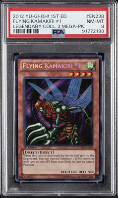 2012 YU-GI-OH! LEGEND COLL 3 MEGA-PACK 1ST ED #EN238 FLYING KAMAKIRI #1 PSA 8-image