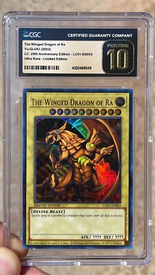 Yu-Gi-Oh CGC Pristine 10 The Winged Dragon of Ra LC01-EN003 Ultra Rare Limited-image