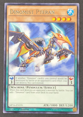 Yugioh TCG - Dinomist Pteran - MP16-EN195 - LP/NM - 1st Ed - Rare - Monster 2016-image