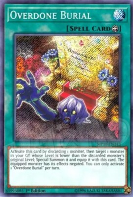 Yugioh - Overdone Burial - 1st Edition Secret Rare - NM - Free Holographic Card-image