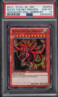 2013 Yugioh Legendary Collection LC01-EN002 Card Slifer Sky Dragon PSA 10-image