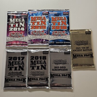 Yugioh Mega Tin Booster Pack Bundle 2014 2015 2016 2017 2018 2019 2021 - Sealed -image