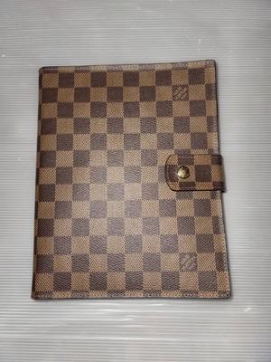 Louis Vuitton Agenda GM Damier Planner Brown Minor Flaws SH Initials -image