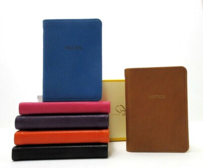 NOTES Mini Notebook Leather Bound Soft Cover 160 Lined Pages-image