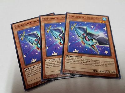3x Yu-Gi-Oh 2015 Mega-Tin Mega Pack  #MP15-EN063 Performapal Sword Fish-image