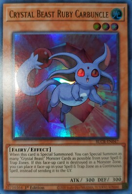 Yugioh 2022 Crystal Beast Ruby Carbuncle 1st Ed. BLCR-EN047 Near Mint-image