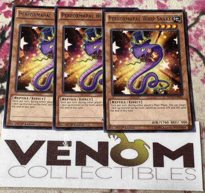 3x (M/NM) - Performapal Whip Snake - MP15-EN062 - Rare - 1st Edition YuGiOh-image