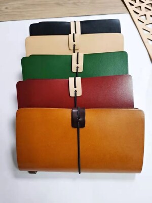 Handmade Genuine Leather Bound Journal Notebook Travel Diary with 3 Inserts Gift-image