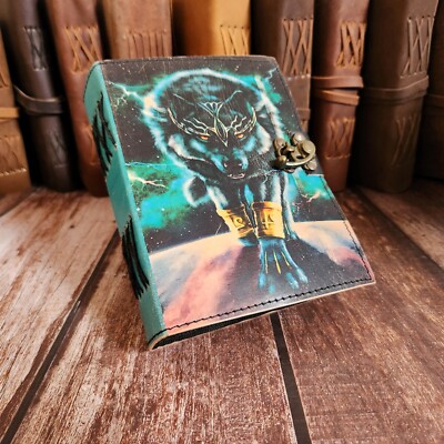 Wolf Leather journal, Notebook, Leather sketchbook, Leather dairy, Dream Journal-image