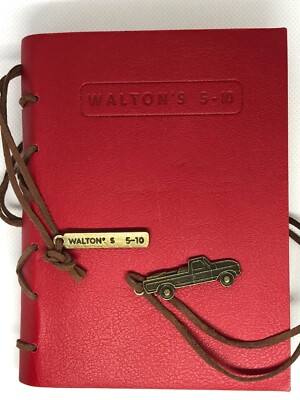 WALTON'S 5-10 RETRO Leather Bound  Journal Notebook Sketch Blank Pages RED-image