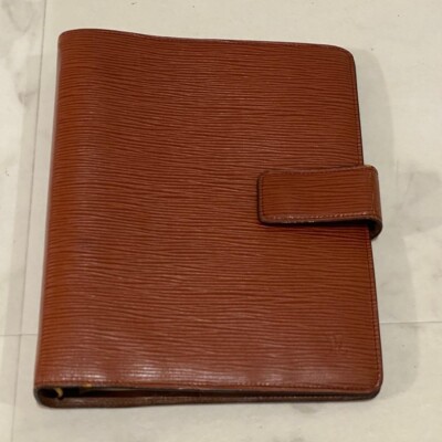 Authentic Louis Vuitton Agenda GM Epi Notebook Cover Vintage Brown Leather MI874-image