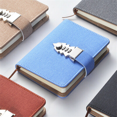 PU Leather Journal Business Notebook Lined Paper Writing Diary With Lock 6