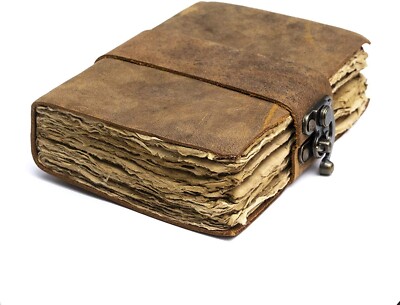 Handmade Vintage Leather Journal Notebook Bound Writing Diary Deckle Edge Dairy-image