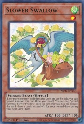 1x Slower Swallow - 1st Edition NM Eng YuGiOh - 2022 Mega Tin - Pharoah's Gods-image