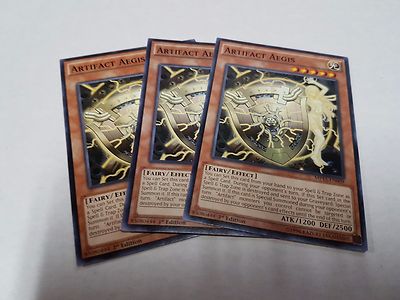 3x Yu-Gi-Oh 2015 Mega-Tin Mega Pack  #MP15-EN009 Artifact Aegis-image