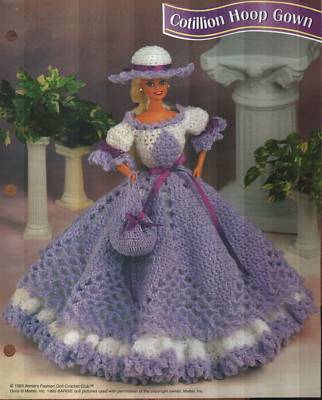NEW COTILLION HOOP GOWN DRESS FASHION DOLL ANNIE'S CROCHET PATTERN INSTRUCTIONS-image
