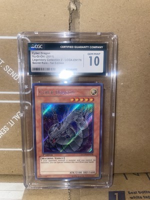 2011 Yugioh Legendary Collection 2 Cyber Dragon SCR 1st Ed - CGC 10-image