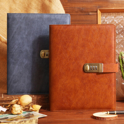 160Page PU Leather Vintage Journal B5 Notebook Lined Paper Writing Diary Planner-image