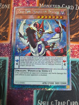 Yu-Gi-Oh! Odd-Eyes Pendulum Dragon CT12-EN001 Platinum Secret Rare Limited NM a1-image