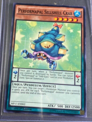Yugioh Performapal Sellshell Crab MP17-EN002 1st Edition Common Damaged -image