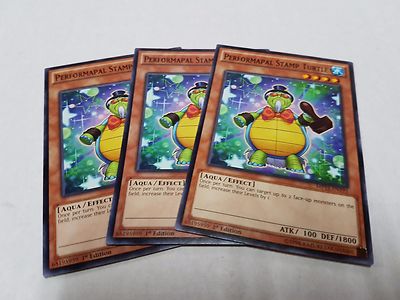 3x Yu-Gi-Oh 2015 Mega-Tin Mega Pack  #MP15-EN195 Performapal Stamp Turtle-image
