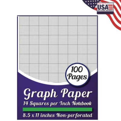 Graph Paper 14 Squares Per Inch Notebook: 14 Count Graph Paper For Cross Stit...-image