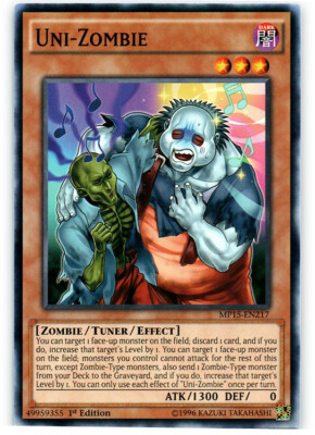 Yugioh! LP Uni-Zombie - MP15-EN217 - Common - 1st Edition Lightly Played, Englis-image