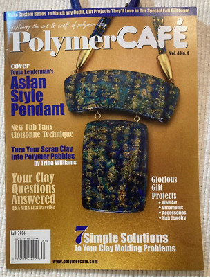 Fall 2006 POLYMER CAFE mag, Asian style pendant, Skinner blend beads, cloissone-image