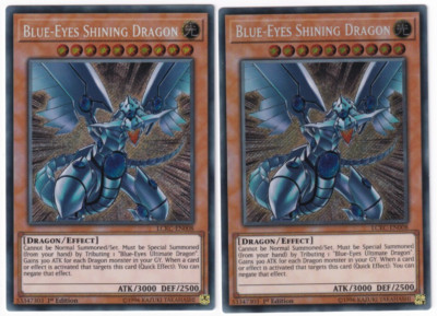2x Blue-Eyes Shining Dragon - (LCKC-EN008 - 1st Ed - Secret Rare) - NM - Yugioh-image