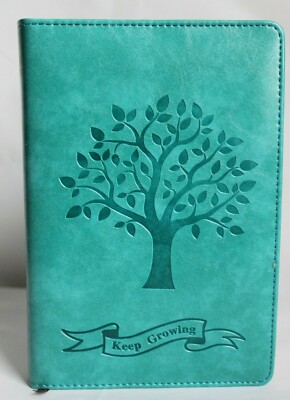 Leather Journal Keep Growing Notebook Embossed Handmade Travel Diary,Perfect NEW-image