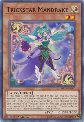 YGO-4x-Near Mint-Trickstar Mandrake - MP19-EN005 - Common - 1st Edition-2019 Meg-image