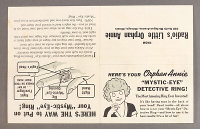 1939 Radio's Orphan Annie Mystic-Eye Detective Ring Premium Flyer-image