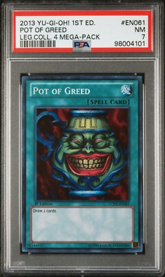 PSA 7 YU-GI-OH! Pot of Greed 1st Ed 2013 Legendary Collection 4 Pack LCJW-EN061-image