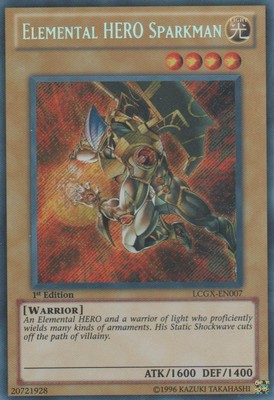 Yugioh! LP Elemental HERO Sparkman - LCGX-EN007 - Secret Rare - Unlimited Editio-image
