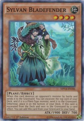 Sylvan Bladefender - MP14-EN186 - Super Rare - 1st Edition NM YuGiOh!  2014 Mega-image