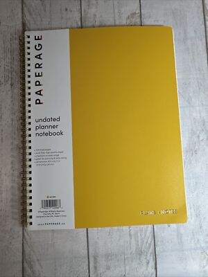 Paperage Undated Planner, Spiral Bound Soft Cover Notebook, 8.5 x Yellow-image