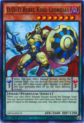 Yu-Gi-Oh! - D/D/D Rebel King Leonidas  (MP16-EN173) - 2016 Mega-Tins - NM-image