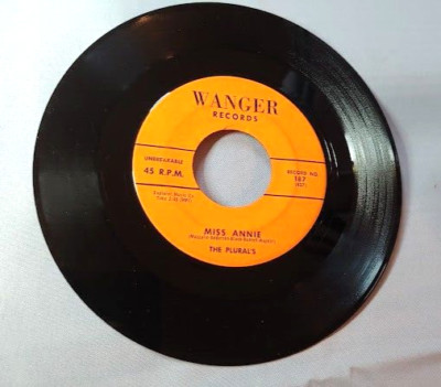 1959 The Plurals Miss Annie Doowop Do Wop Wanger 45 RPM Record VG+-image