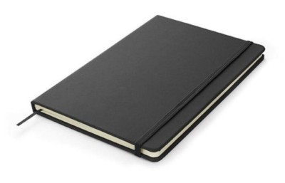 A5 Lined Paper/PU Leather/Elastic/Vintage Diary Notebook/Journal/Hardcover Black-image