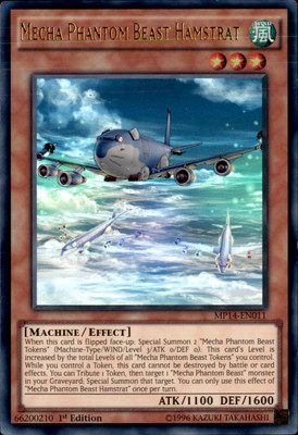 1st ed Mecha Phantom Beast Hamstrat ultra rare MP14-EN011 Yugioh-image