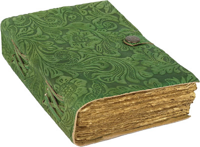 Leather Journal - Antique Handmade Deckle Edge Vintage Paper Leather Bound Journ-image