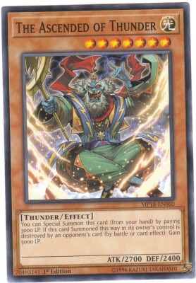 Yugioh MP18-EN060 The Ascended Of Thunder – Common 1st edition-image