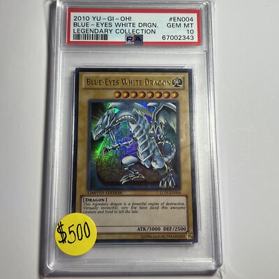 2010 YuGIOh Legendary Collection Blue Eyes White Dragon - PSA 10 - LC01-EN004-image