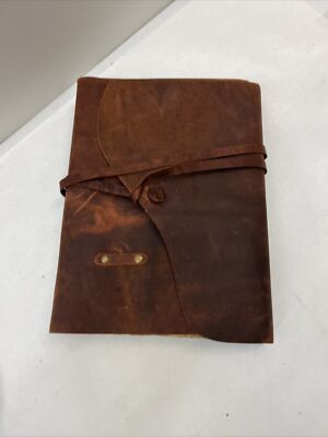 Handmade Vintage Leather Journal with Antique Key 200 Paper Sketchbook Notebook-image