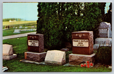 Vintage Postcard OH Greenville Graves Annie Oakley Frank Butler Graveyard ~11403-image