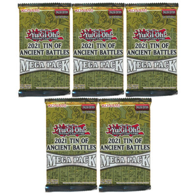 Yu-Gi-Oh Cards - 2021 Tin of Ancient Battles - MEGA PACKS [5 Pack Lot] - Sealed-image